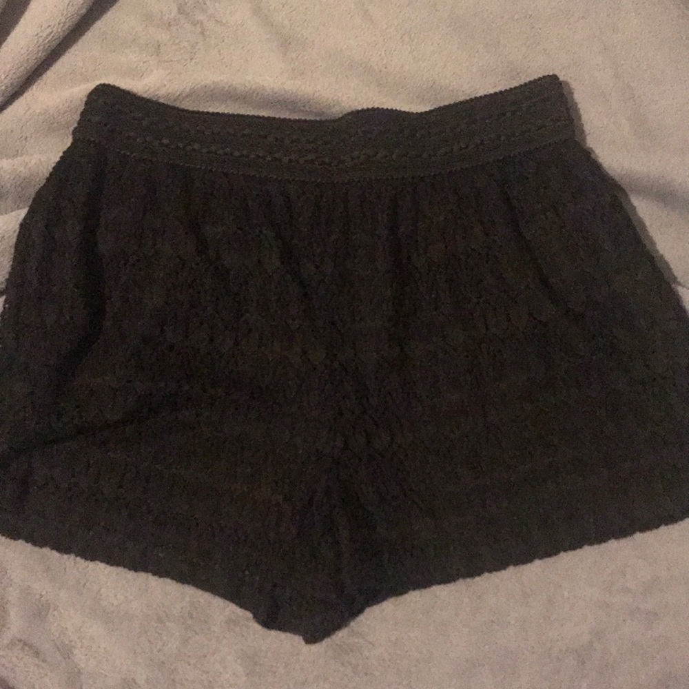 Black lace shorts